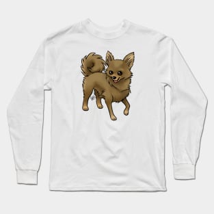 Dog - Chihuahua - Long Haired - Chocolate Long Sleeve T-Shirt